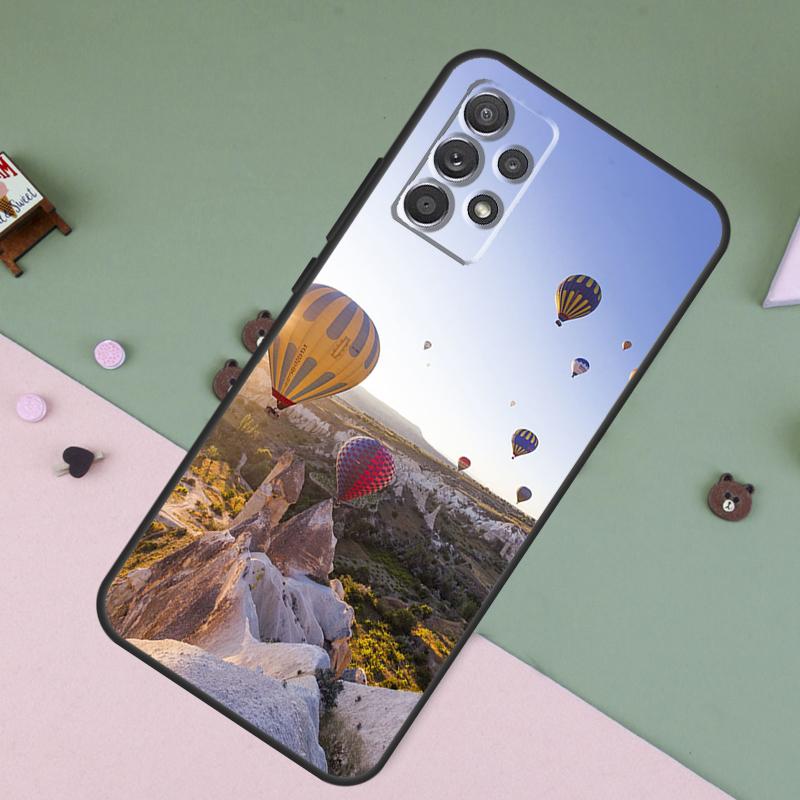 Hot Air Balloon Travel Mountain For Samsung Galaxy A26 A56 A36 A16 A22 A32 A52 A54 A14 A55 A35 A15 A53 A33 A13 A05 A06 Case