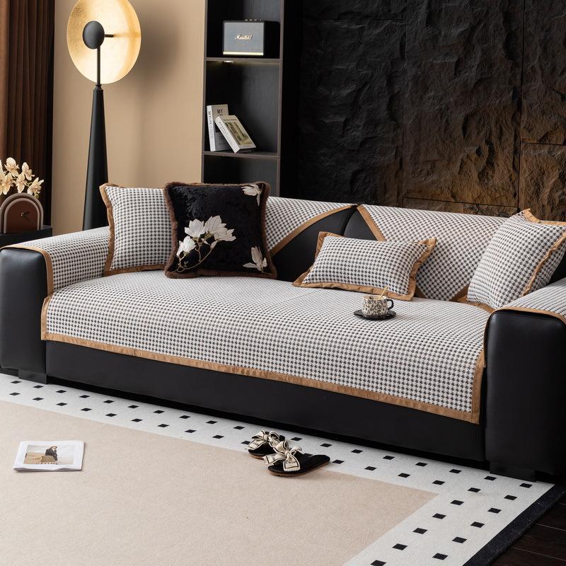 Light Luxury High-End Sofa Cushion Chenier Four-Season Universal  New Non-Slip Leather Seat Cushion Sofa Cover Cover