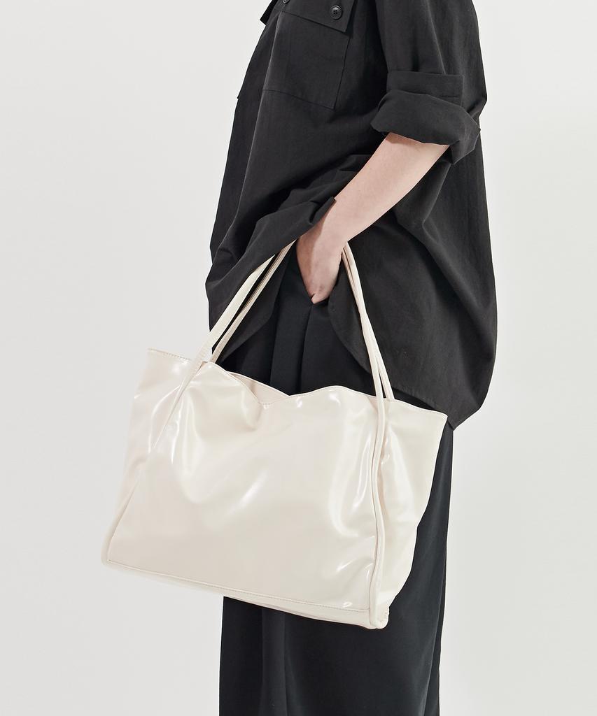 Smitharmor Sa Vegan Leather Square Tote Bag_Ivory