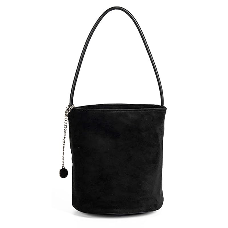 

[HIKKER-LINK] tote bag plain bucket bag for women ladies small bag handbag suede style bag travel bag date bag shopping lightweight shoulder bag