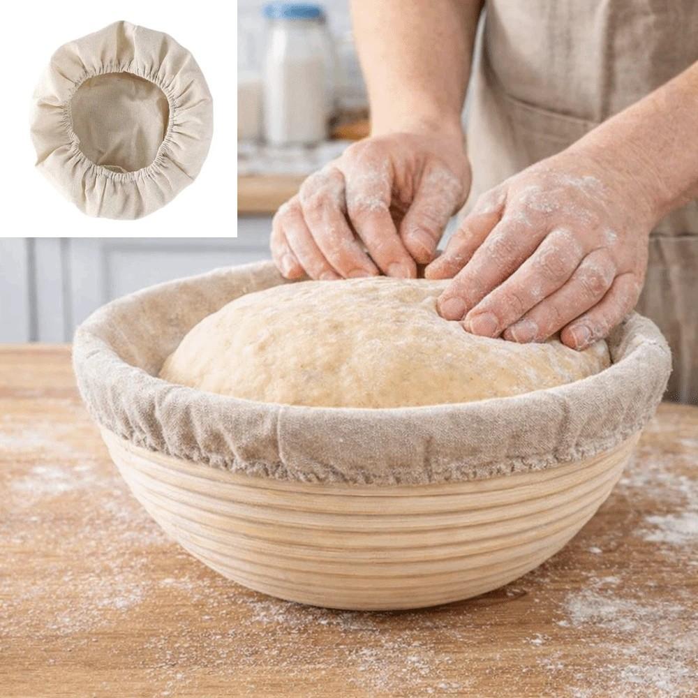 6 Pieces Round/Oval Bread Basket Liner Breathable Baking Dough Cloth  Kitchen Tool