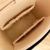 New Summer Raffia Woven Cosmetic Bag with Leather Trim Luxury Designer Style Straw Makeup Organizer Case for Women Travel Beach