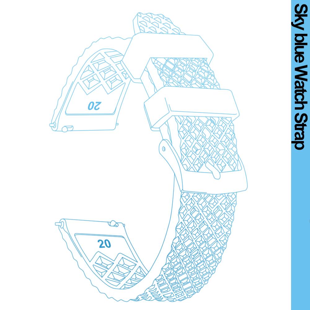 20mm/22mm Honeycomb Pattern FKM Rubber Watch Band Quick Release Spring Bars For Seiko SRP775Sweatproof Durable Replacement Strap