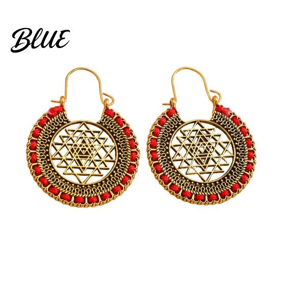 Beach Vacation Accessories 1 Pair Retro Style Bohemia Earrings Hand-Woven