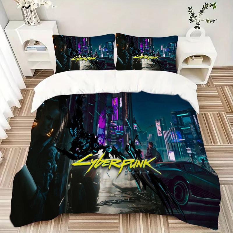 3Pcs Cyberpunk Future Cityscape Bedding Sets For All Sizes New 3D Printed Bed Cover Comforter Duvet Cover Pillowcase Bedroom Decoration