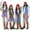 Halloween Piratkaptajn Kostumesæt Voksne Børn Unisex Cosplay Outfit Sceneoptræden Tøj