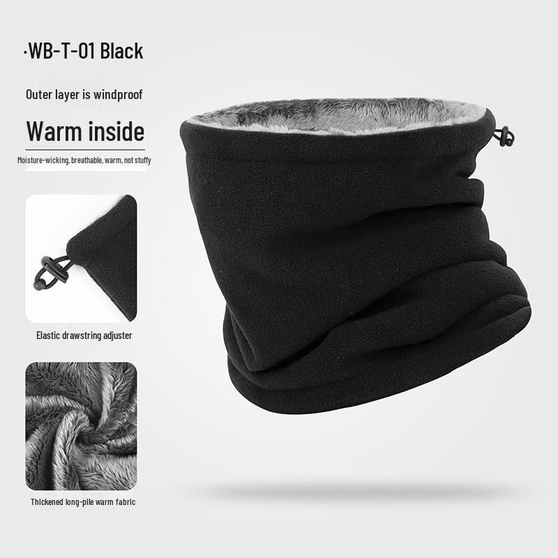 Winter Fleece Neck Gaiter: Windproof, Warm, Drawstring Design for Outdoor Skiing & Cycling