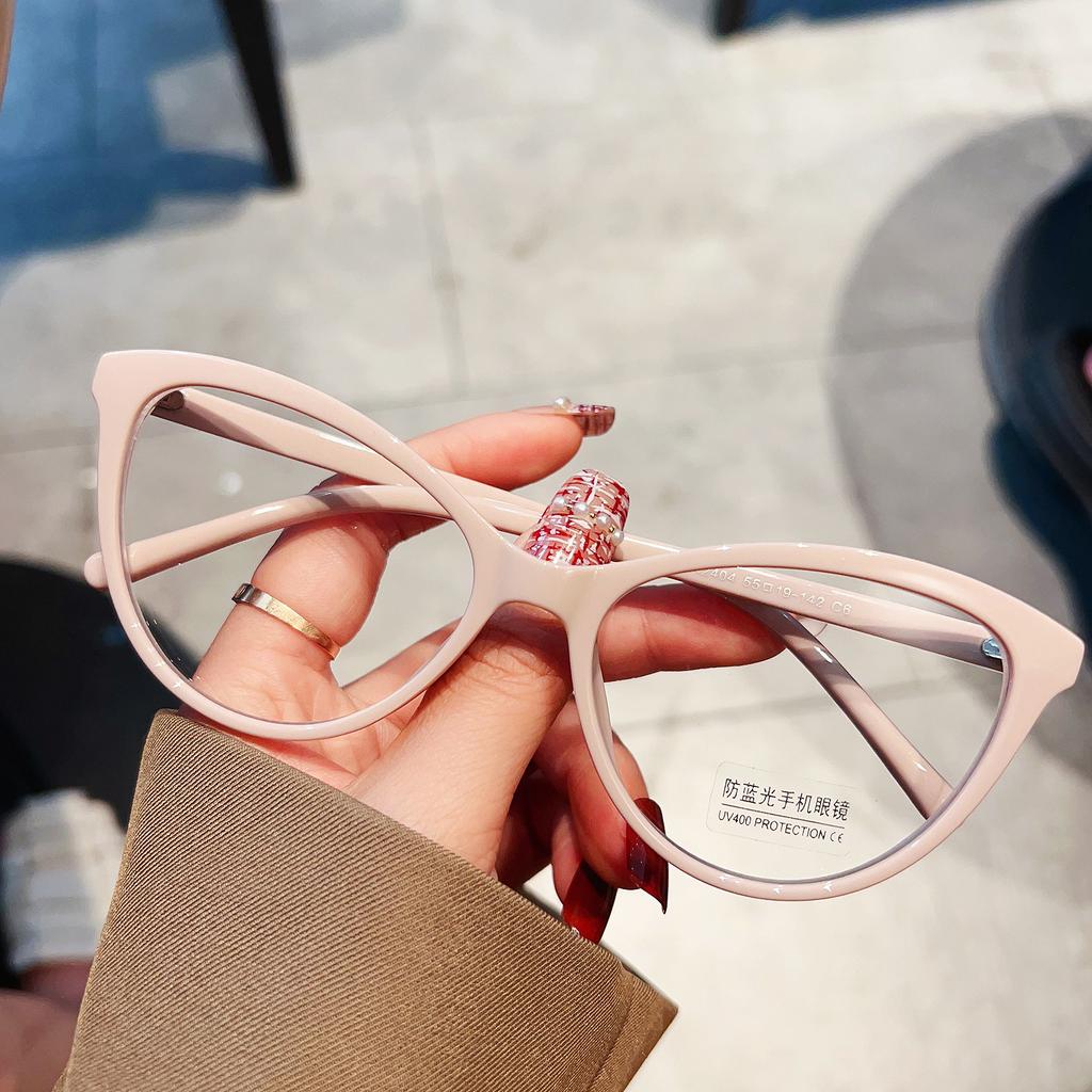 1.67 1.74 -8 to +8 Fashion Cat Eye Eyewear Computer Glasses Women Men Anti Blue Light Blocking Reading Glasses Ultralight Pink Eyeglasses