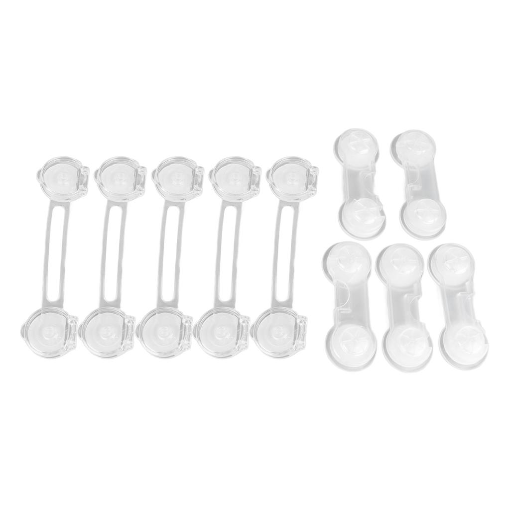 10PCS Child Safety Strap Cabinet Locks Self Adhesive Stop Pinching Hand Locks for Drawers Door