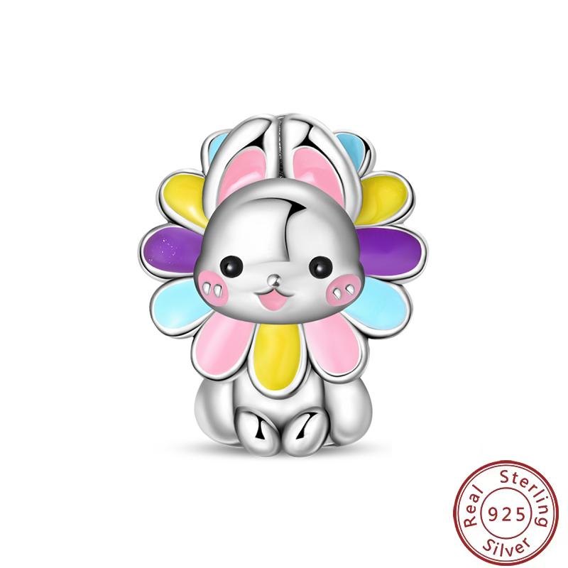 Simple Animal Series Copper Metal Dinosaur Elk Rabbit Trendy Charm Bead Components Bead Components 3mm Do It Yourself High Quality Fine High Quality