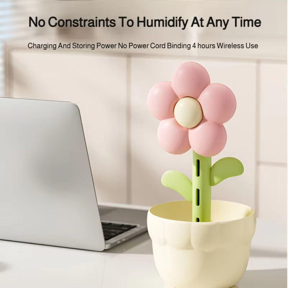 Dekoratives Nachtlicht 300ML Desktop-Luftbefeuchter Diffusor Blume Luftbefeuchter Haushalt Schlafzimmer