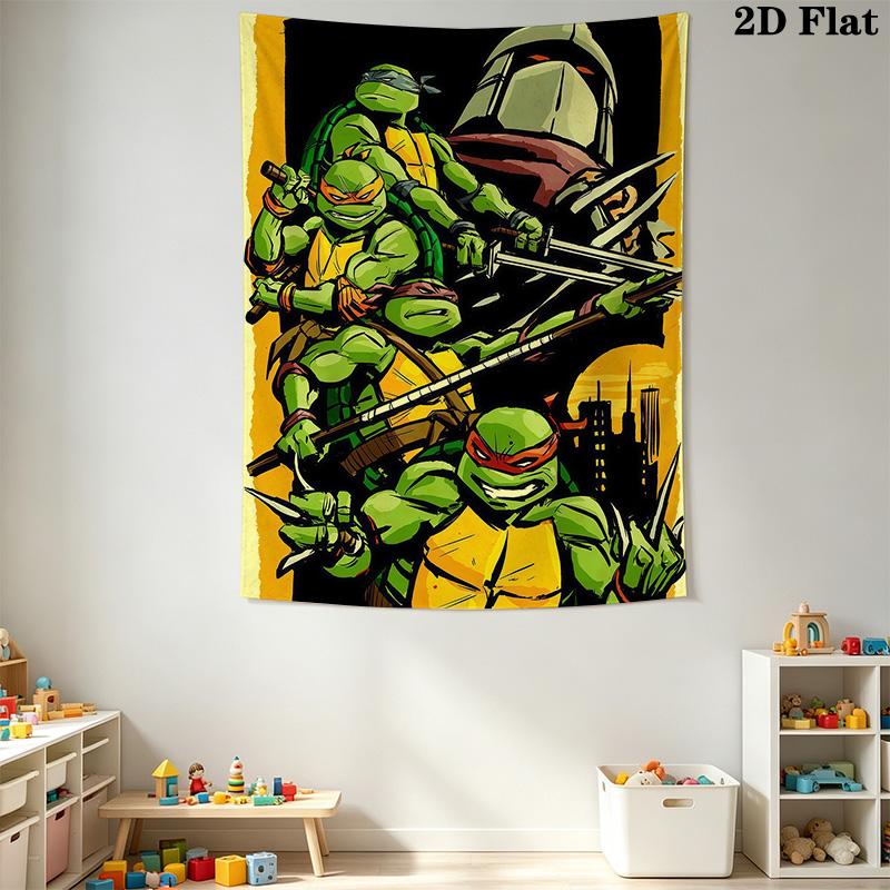 Mutant Turtles Urban Warriors Tapestry Wallmounted Fashion Print Homestay Soft Decoration Tapestry Christmas Gift Work Of Art