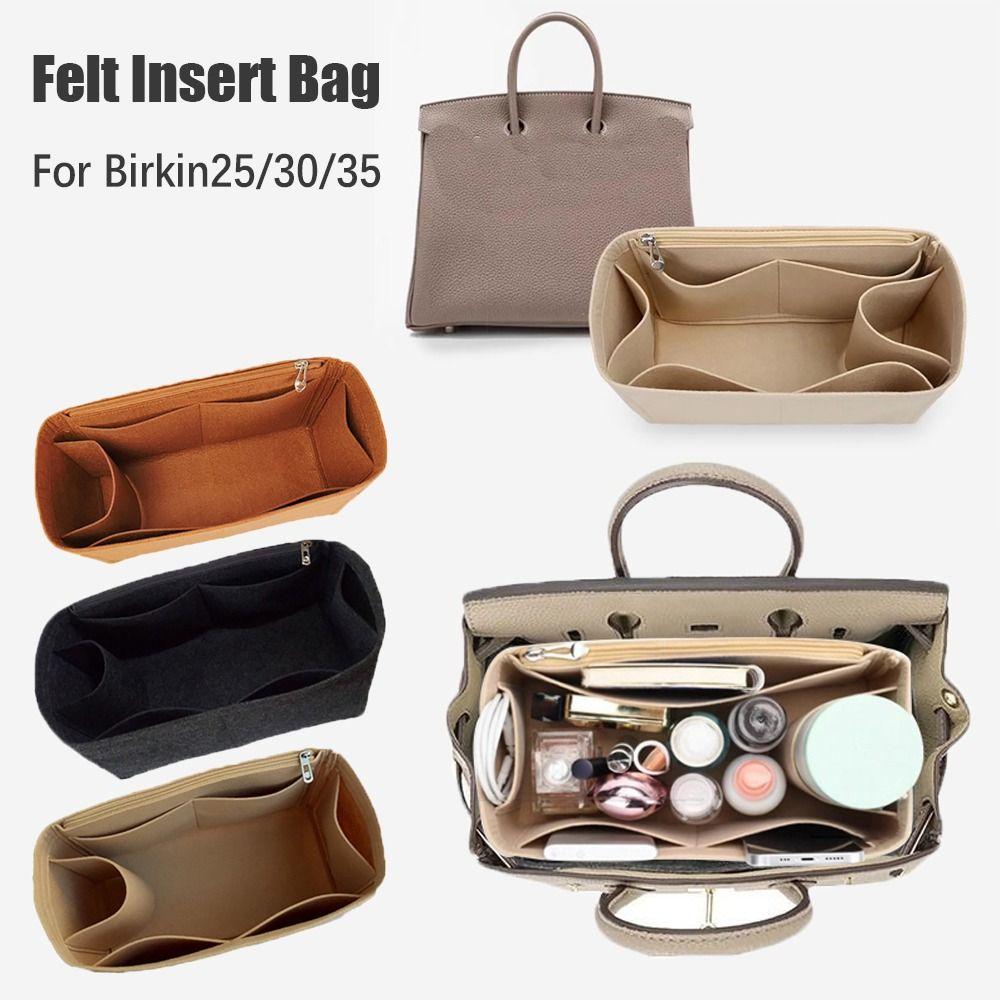Simple Felt Handbag Insert Bag Bag Support Multi-Pocket Internal Bag Travel Portable Bag Organiser for Birkin25/30/35