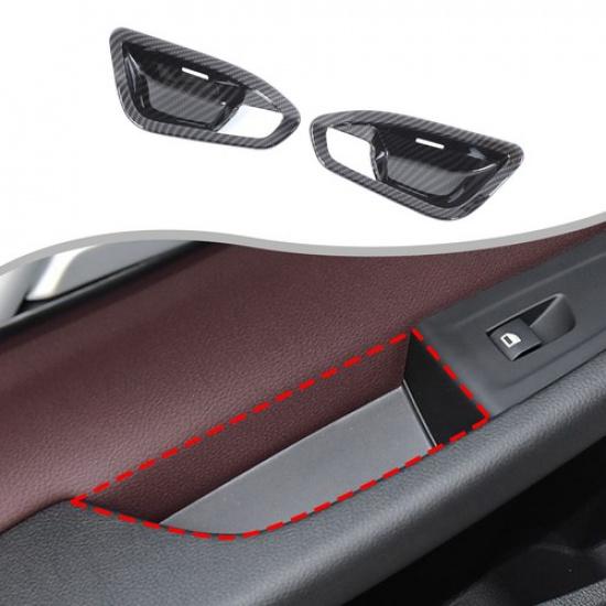 Carbon Fiber ABS Inner Door Bowl Trim Cover For BMW 1 2 Series F22 E82 2012-