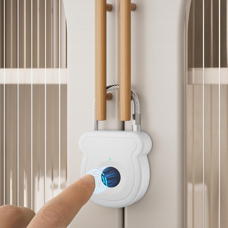 Outdoor Luggage Intelligent Fingerprint Lock Waterproof Rechargeable Padlock Outdoor Keyless Security Lock Enduring