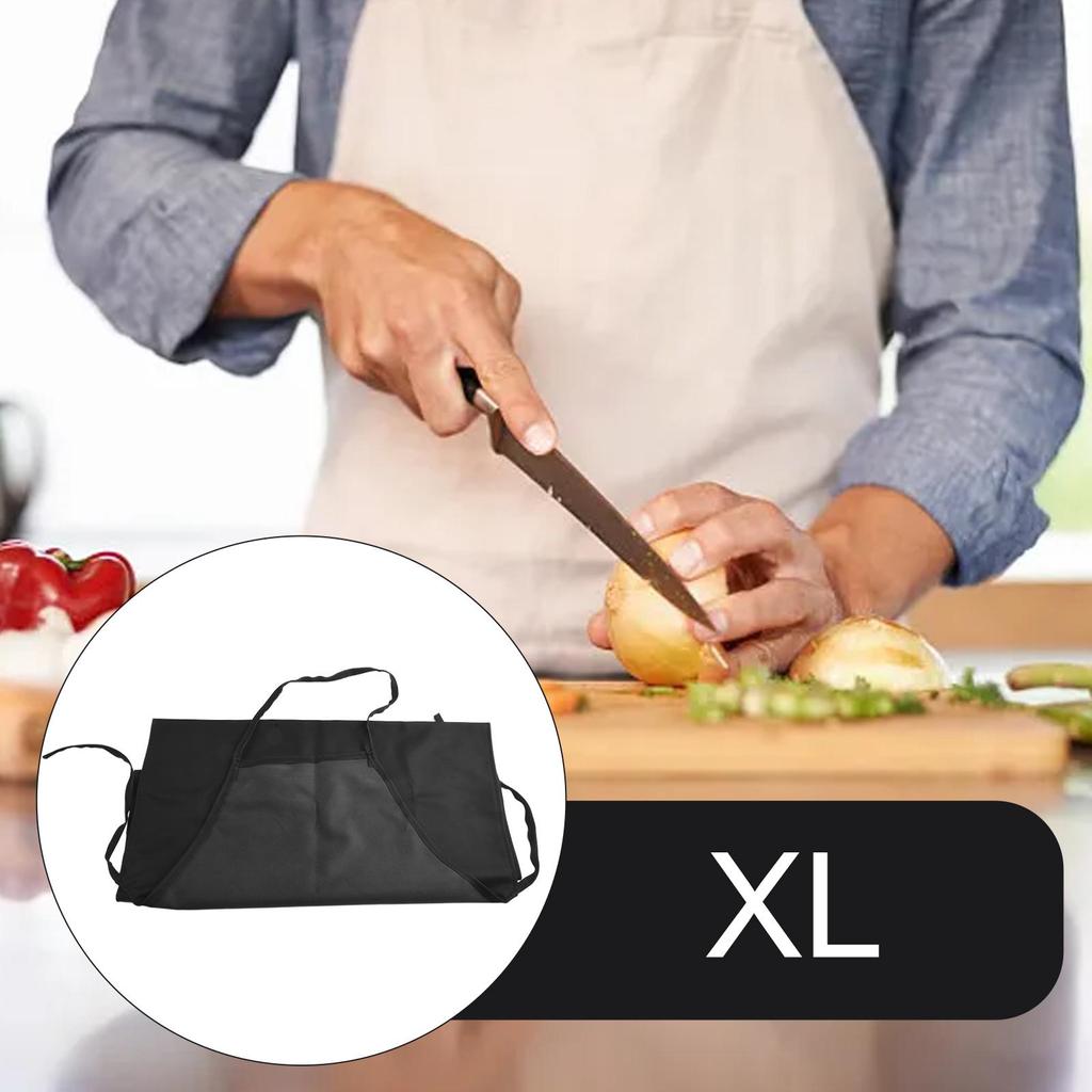 Oilproof Kitchen Apron PVC Leather Waterproof Black Comfortable