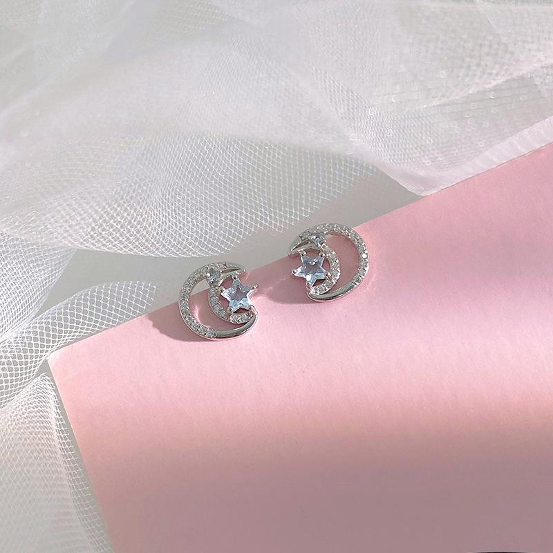 Dreamy Star Moon Earrings for Women Sweet Girly Spring and Summer New Earrings