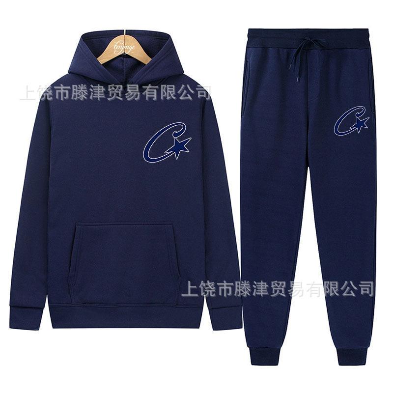 Trendy Corteiz Devil's Island Hoodie Street Hip Hop Sports Pants Casual Versatile Set