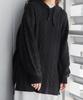 Cable Knit Black ATN-0024 [At One] Hoodie, Women's, M-L,