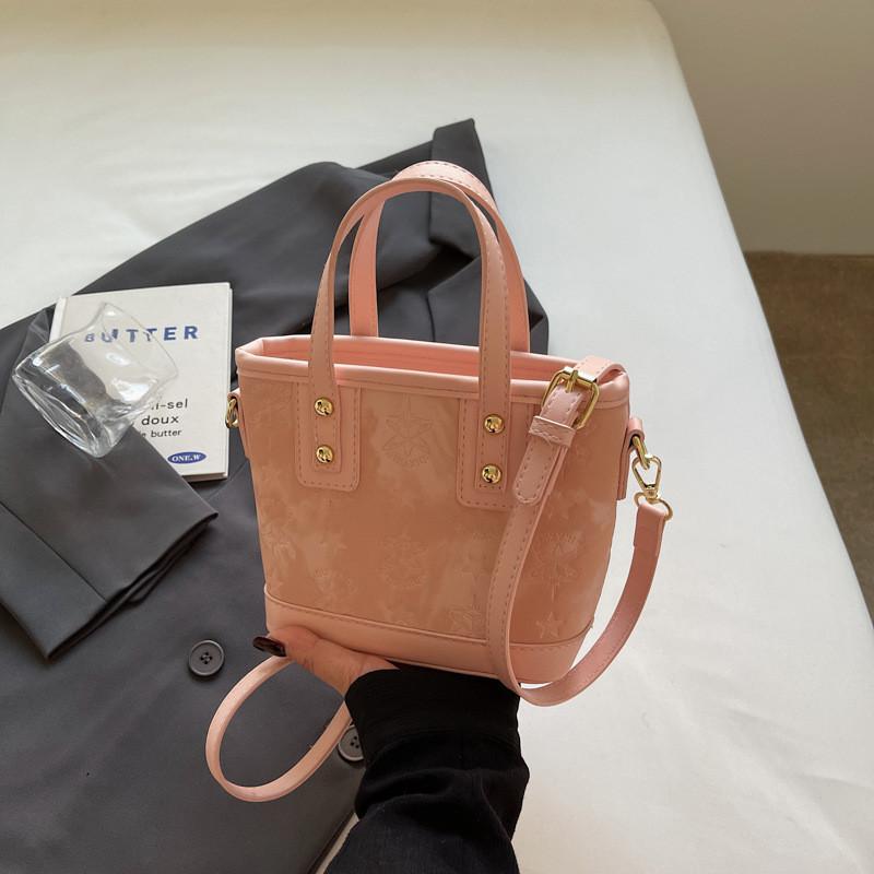 Ielgy All-Match Messenger Bag High-End Embossed Handbag Fashion Bucket Bag