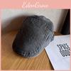 Washed Classic Water Cotton Beret Hat With Sunshade And Design Breathable