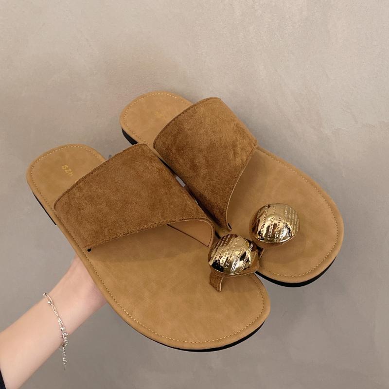 

Fashion Women Flats Slippers Designer Clip Toe Slides Casual Woman Shoes 2025 Summer Fashion Flip Flops Walking Soft Sandalias De Mujer 40 коричневый
