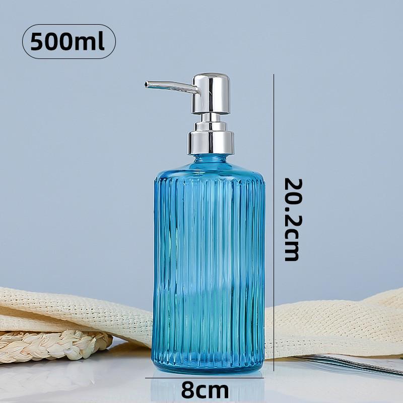 500ml European Style Refillable Glass Pump Bottle for Soap, Shampoo, Conditioner, or Shower Gel