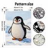 DIY Framed Pearl Painting Kit Penguin Pattern 3D Sparkling Bead Art Canvas Elegant Home Wall Decor Gift for Women and Craft Lovers