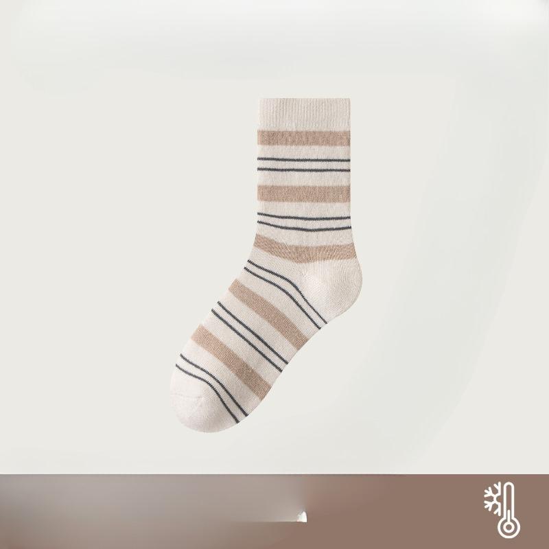 

Плотные и теплые плюшевые носки для женщин на осень и зиму, сохраняющие тепло и не дающие ногам замерзнуть, толстые носки для сна 1 pair молочный белый