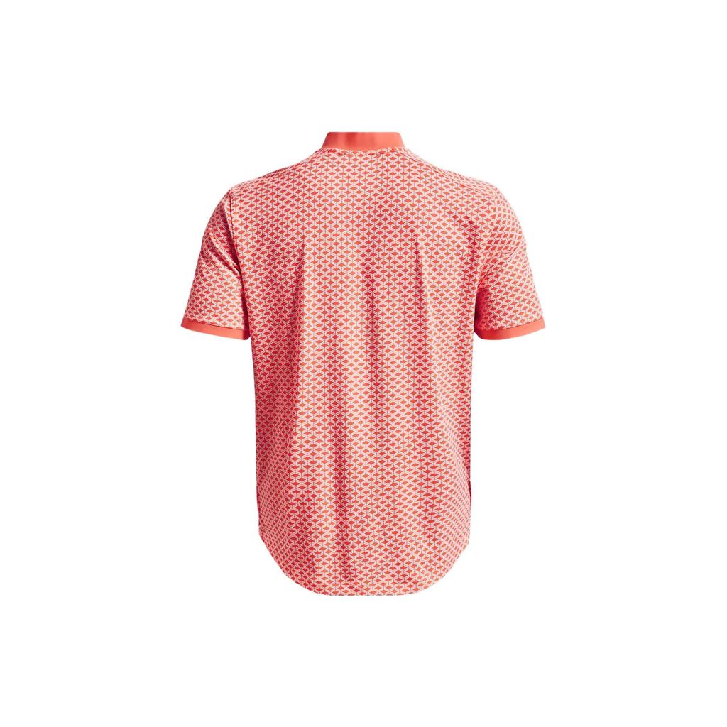 Under Armour סדרת קארי הדפס רשת קז'ואל ספורט שרוול קצר פולו גברים טופ ורוד 1370095-824