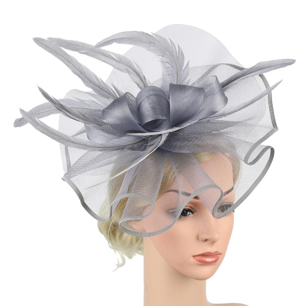 Hair Head Bands Hats For Women Headwear Church Feather Clip Fascinators Hat Wedding Party Cap For Non Slip Head Bands