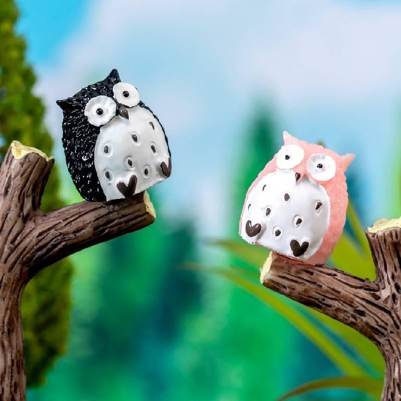 Large Resin Owl Figurine Cute Cartoon Animal Decor Ideal For Diy Garden Miniature