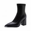 Women's Pointed Short Boots, High Heels, Thick Heels Boots, Women's Fashionable Boots