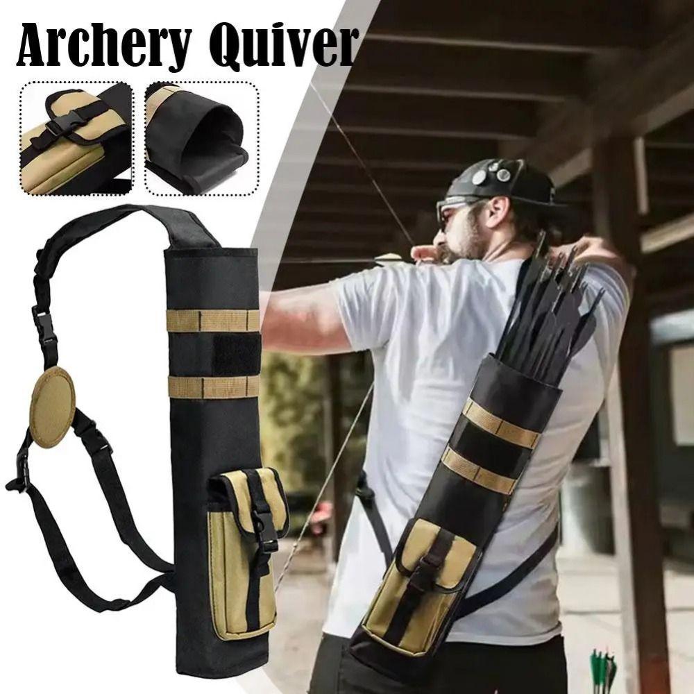 Adjustable Strap Archery  Quiver Round Tube Arrow Bag  Outdoor  Hunting Accessories