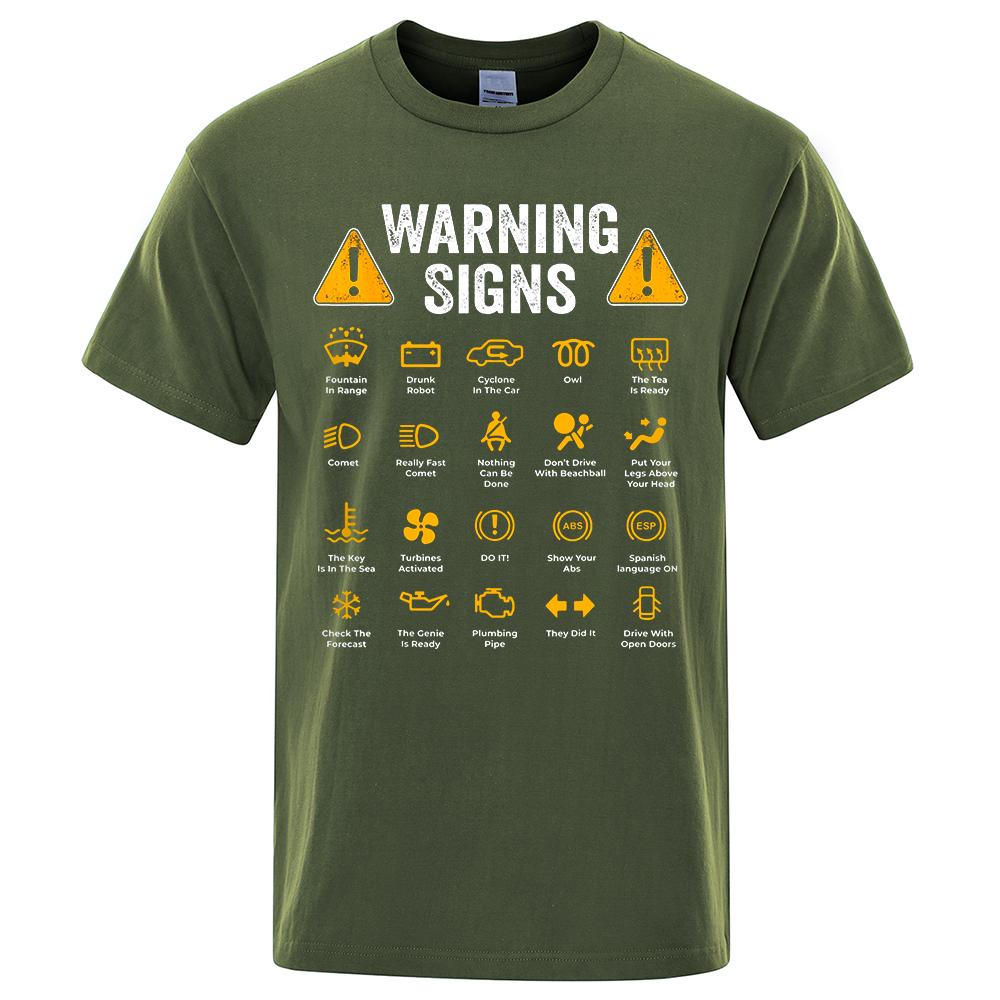 Funny Driving Warning Signs 101 Auto Mechanic Gift Driver T-Shirt Fashion Casual T Shirt Cotton Mens Tops Tees Casual Oversized