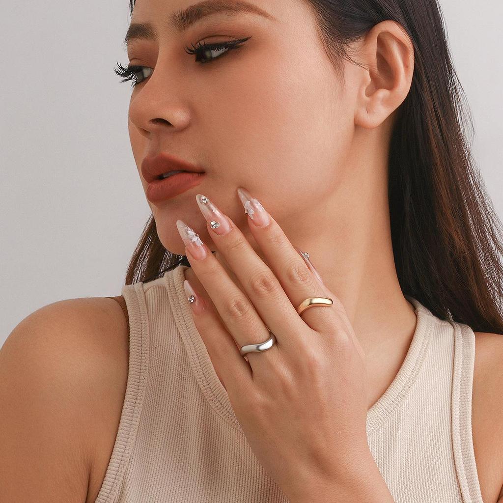 European and American Baroque Round Irregular Arc Women's Ring