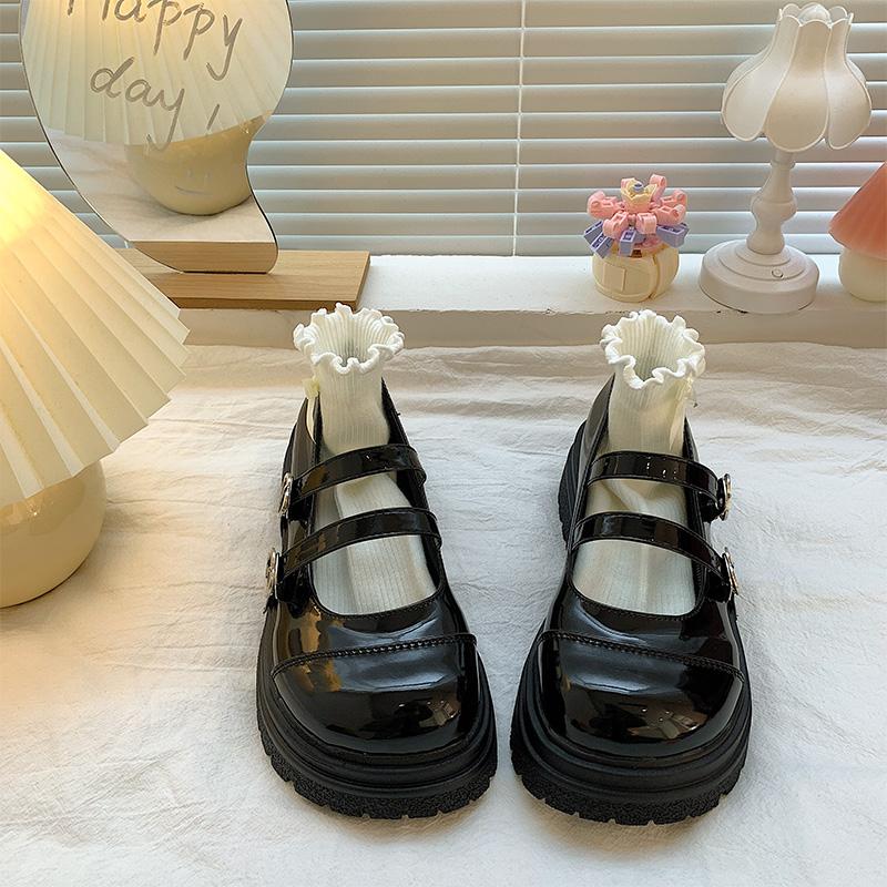 

Маленькие кожаные туфли Jk для колледжа, женские туфли в британском стиле на высоком каблуке и толстой подошве, черные французские нишевые туфли в стиле ретро, ​​милые крутые туфли Мэри Джейн, летние 37