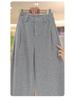 Women's High-Waisted Wool Wide-Leg Pants - Autumn Winter 2025 Bestseller with Velvet Slimming Base.