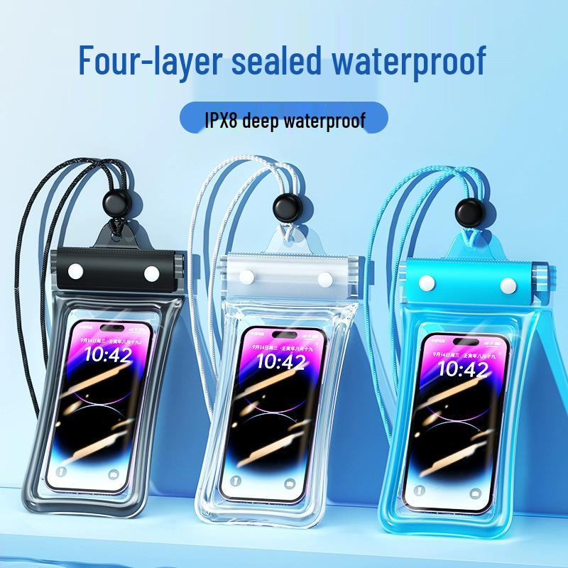 Floating Waterproof Phone Bag with Airbag: Touchscreen Compatible, Transparent, for Swimming, Rafting, Diving, Water Parks, and Photography