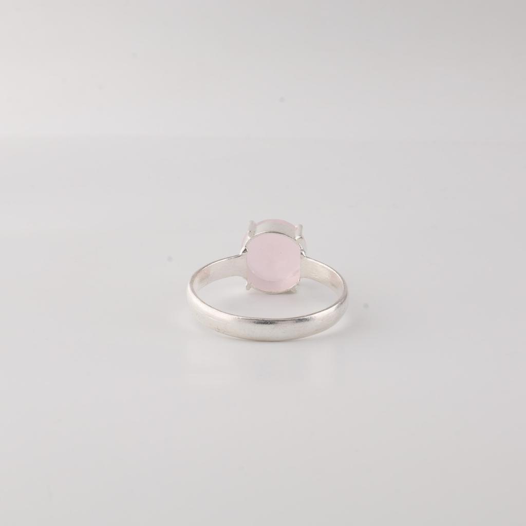 Rose Chalcedony Gemstone 925 Sterling Silver Handmade Designer Women Ring For Gift  RR-72-21