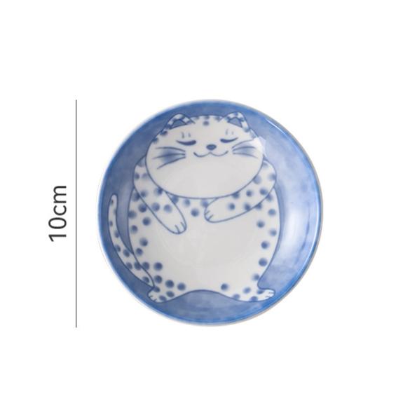 Household Dipping Dish Vinegar Dish Cute Cat Element Ceramic Snack Dish Cartoon Creative Ceramic Dish Flavor Dish Fun Decoration