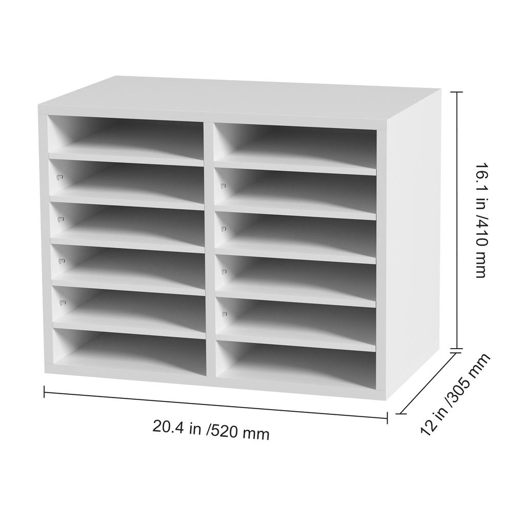 SucceBuy Literature Organizers with Adjustable Shelves Wood Literature Sorter for Office Home Classroom Mailrooms EPA Certified
