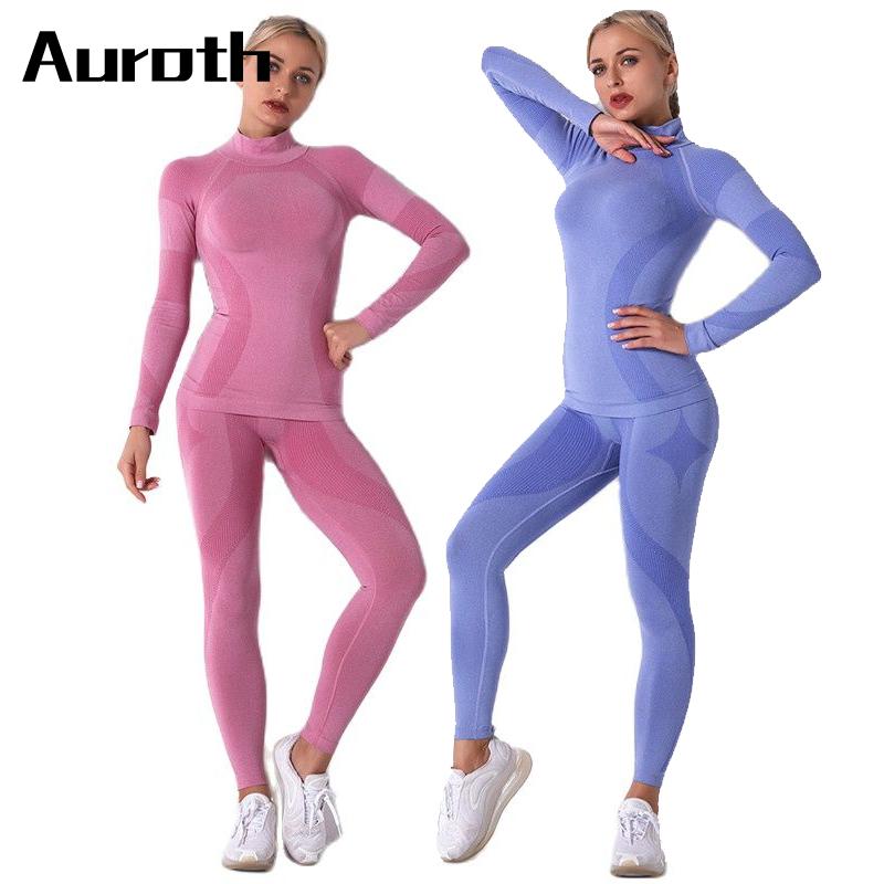 Buy Auroth Women Yoga Sets 2 Piece Outfits Long Sleeve Shirt Yoga Pants