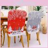 Festive Christmas Rudolph Printed Chair Covers In Red And Gray For Holiday Decor