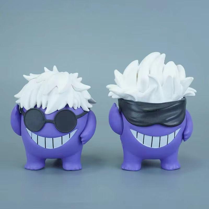 8cm Anime Gengar Cos Gojo Satoru Angel and Demon Action Figures PVC Desktop Decoration Toys Ornament Model Collection Doll Gifts