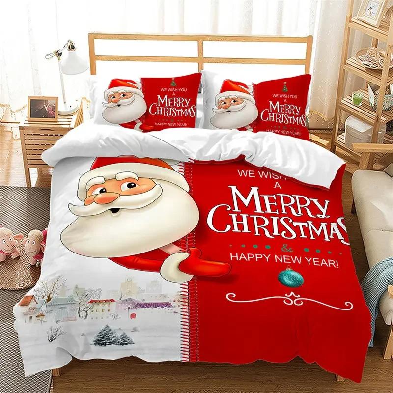 Floral Soft Duvet Cover Mery Christmas Warm Comforter Cover Microfiber Carton Beding Set Ful King For Children Kids Tens Gifts Bedrom Decor