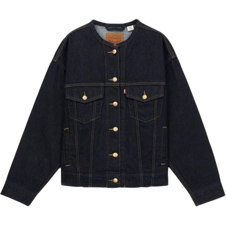 

Levis 90-х Свободный крой Плечевая Универсальная Простая Куртка Женская Куртка Темно-синий 001C2-0001 M