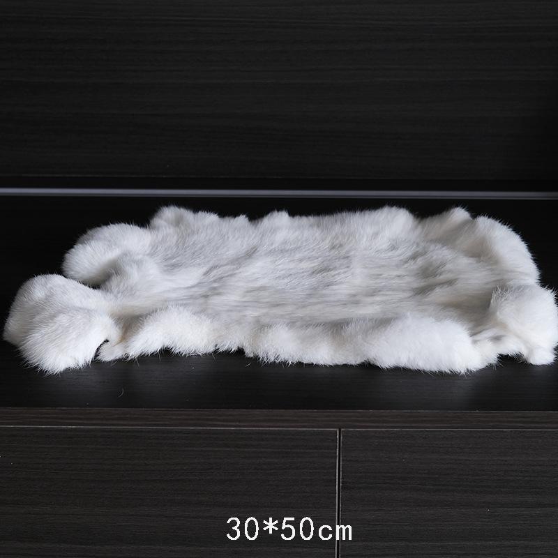 Rabbit Fur Desk Mat - Luxury Rug for Dressing Tables and Walk-in Closets, Ornament Tray Included.