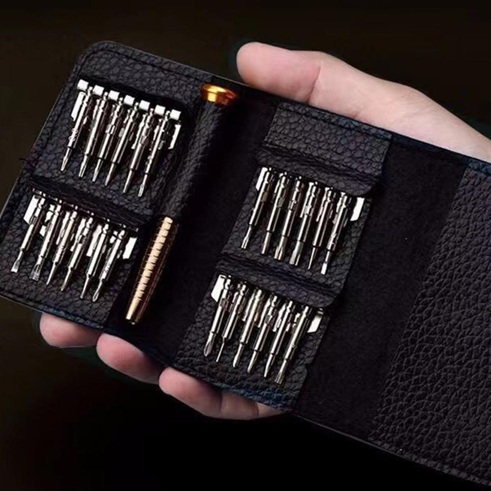25 in 1 Screwdriver Set with Case Aluminum Alloy Bits Multi-Functional Precision Repair Toolkit
