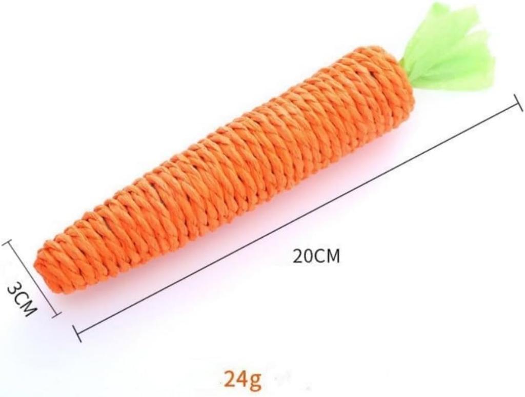 Cat Toy Carrot Sound Pet Products Bite Resistant Paper Rope Scratcher Clean Teeth Interactive Play Cat Carrot Chew Toy for Cat